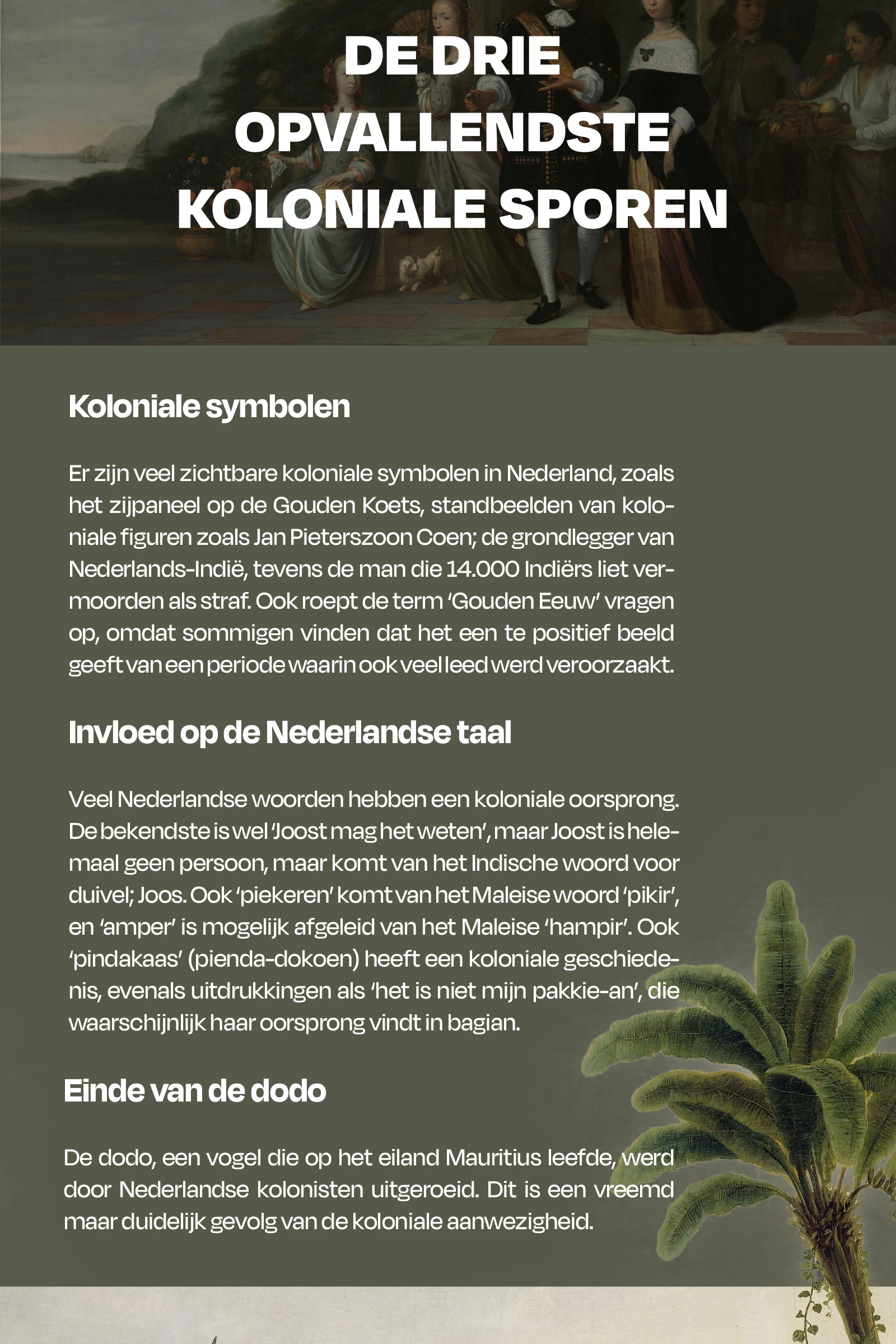 Vervolg van het ontwerp Koloniaal verleden, deel 5 van 9.